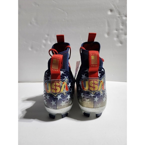 Under Armour Spotlight Lux LE MC USA Stars Football Cleats Men\'s 13 3025366-100